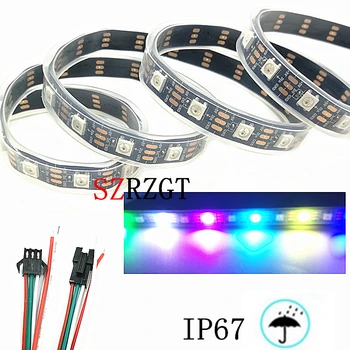 

1m WS2812B Smart led pixel strip,Black/White PCB,60 leds/m WS2812 IC;WS2812B/M 60 pixels,IP67 DC5V