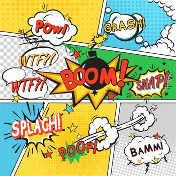 

Laeacco Comics Boom Bomb Exclamation Baby Children Portrait Scenic Photographic Backdrop Photography Background For Photo Studio