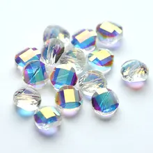 7 мм смешанный граненый цвет стекла изгибающиеся бусины плоские хрустальные Австрийские бусины для шнур кожаный ювелирных издели