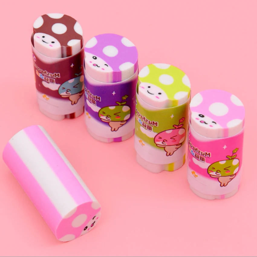 4 шт./лот ластик с рисунком гриба из мультфильма для студентов канцелярские