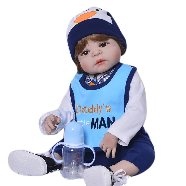 Bebes reborn menino 57cm full silicone reborn baby boy girl dolls