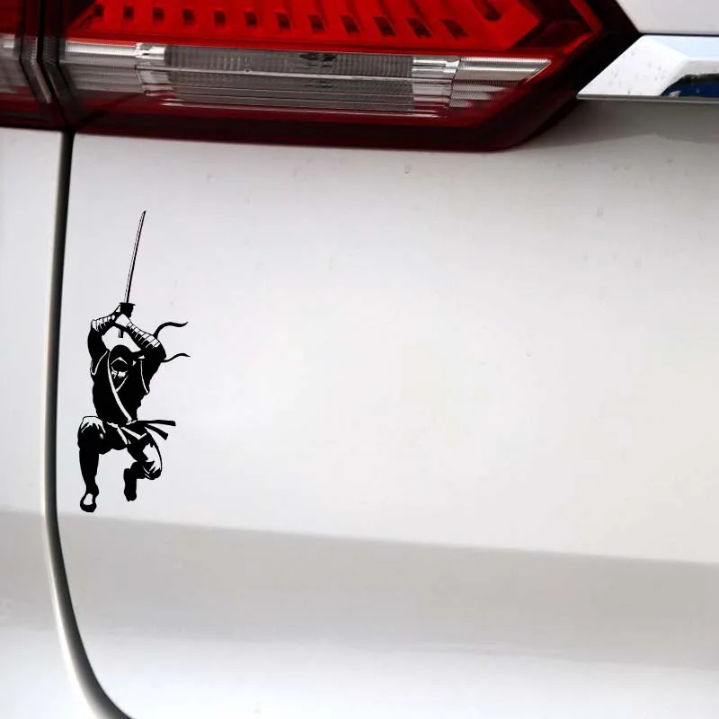 YJZT 5,7*16 см автомобиля Стикеры Прохладный ниндзя японский самурай наклейка солдат черный/серебристый покрытие тела винил C21-0082
