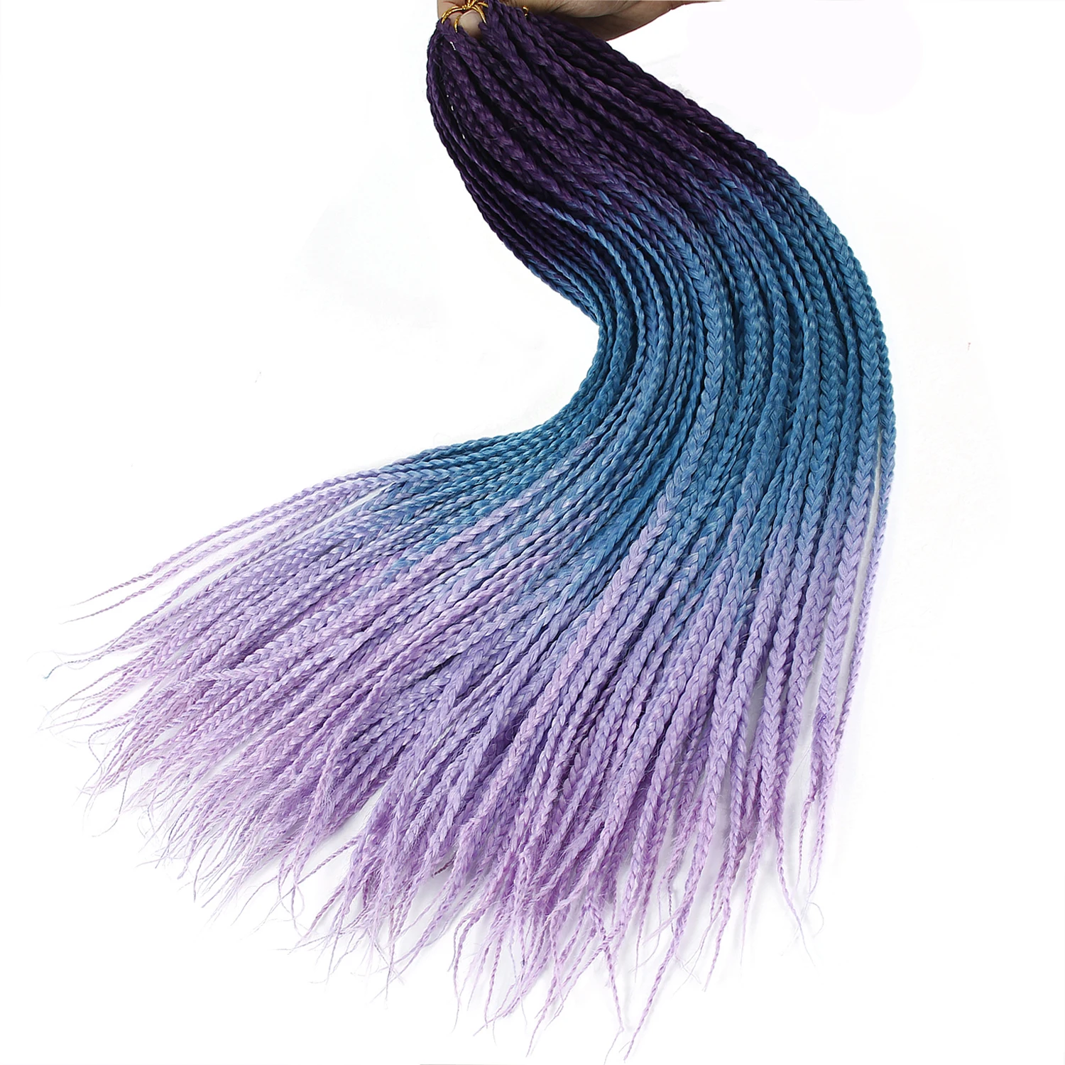 Crochet braids 24 inch box braid 22 Roots/pack Ombre Synthetic Braiding Hair extension Heat Fiber Bulk Hair