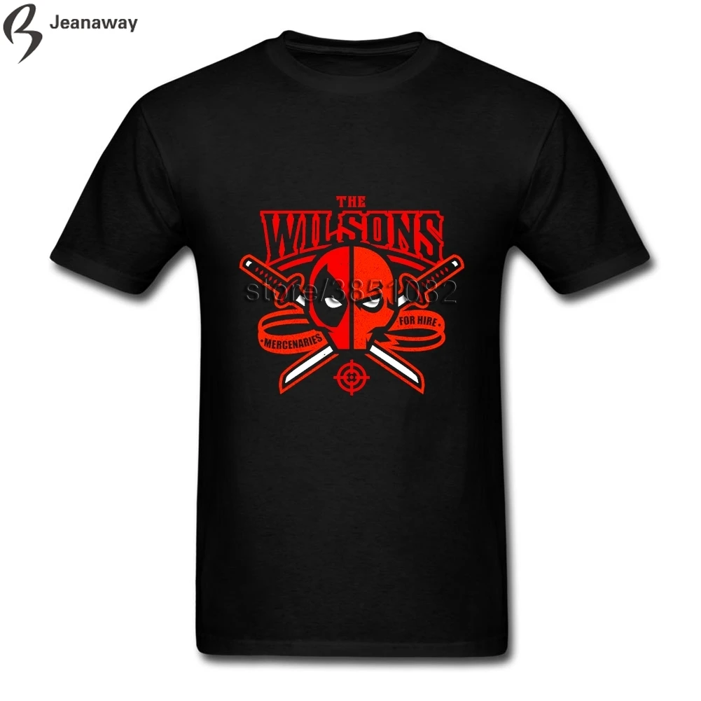 Hip Hop Men Boy for T-shirt The Wilsons Deadpool Short Sleeve 100% Cotton Crew Neck Tshirt | Мужская одежда