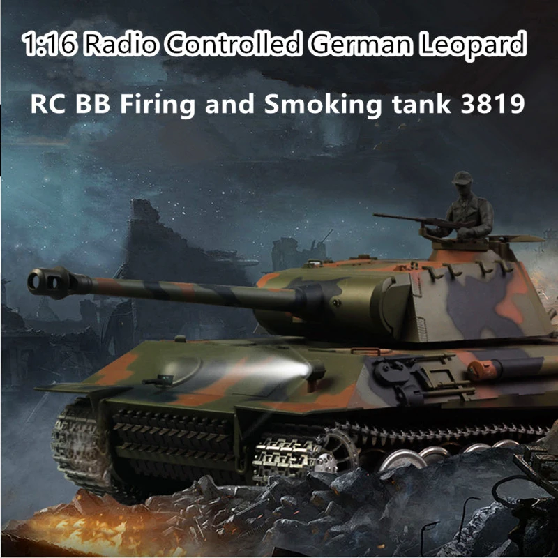 2.4G 1:16 Plastic Metal remote control rc Tank with BB Bullet Shoot and Somke Sound RC Battle Tank big size simulation tank toy