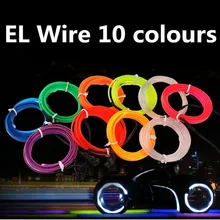 EL Wire With 6mm Sewing Edg 50/100/200/500M 2.3MM Flash Rope Tube Cable Flexible Neon Lamp Glow String Light Car Decoration