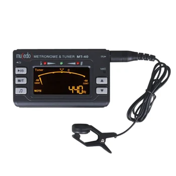 

Musedo Mt-40 Guitar Tuner Electronic Digital 3 In 1 Lcd Guitar/Bass/Violin/Ukulele Tuner Metronome Tone Generator Tuner Clip