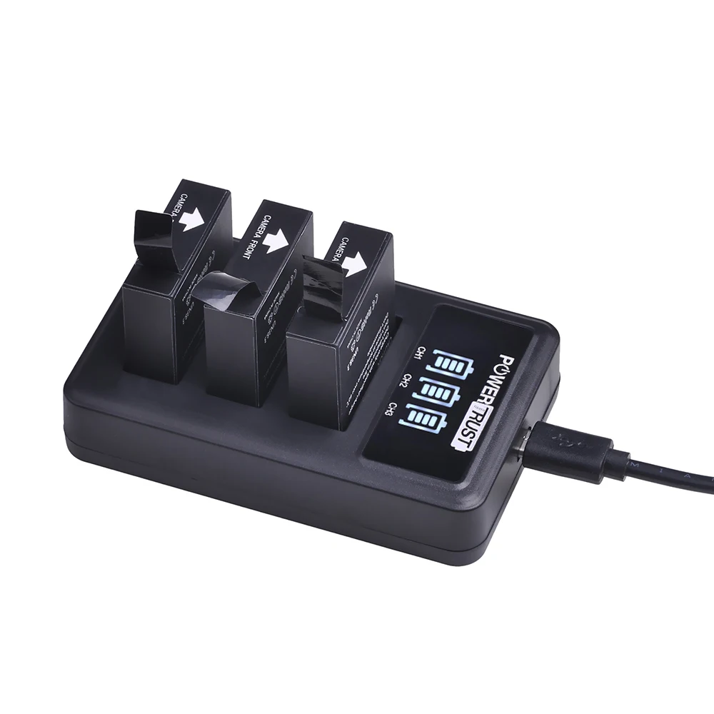 3 шт. 8 в 1000 мАч оригинальный SJCAM SJ7 Star Li Ion аккумулятор + LED слота USB зарядное