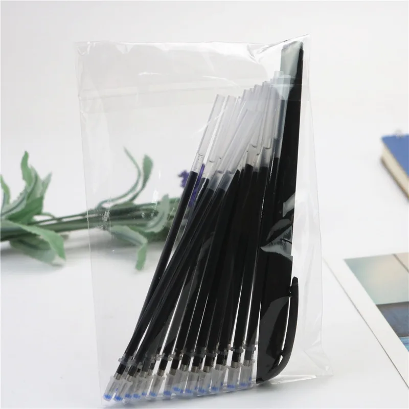 20pcs a bag gel pen refills gift a pen shell 0.5mm black blue red bullet or needle style refills Writing smooth