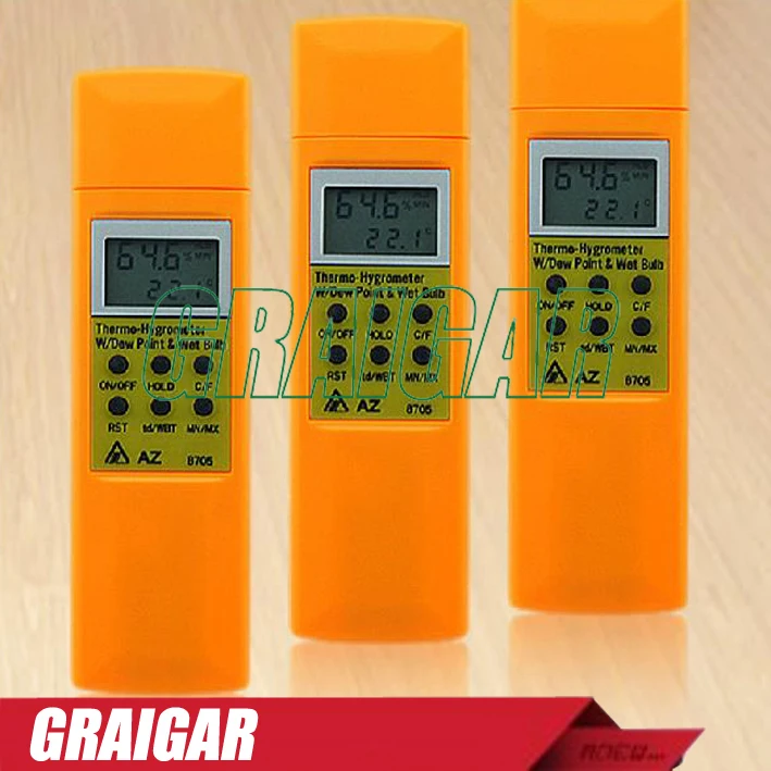 

AZ8705 temperature and humidity meter handheld portable dew point temperature and humidity tester wet bulb