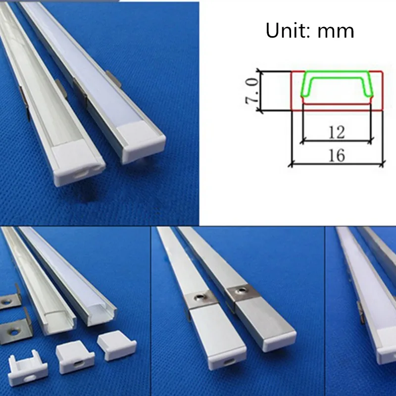 10-20 комплектов Встраиваемый светодиодный светильник ленты Алюминиевый паз длиной 1 м для линии декоративный алюминиевый Слот Подходит для детей возрастом от 12 мм светильник полосы