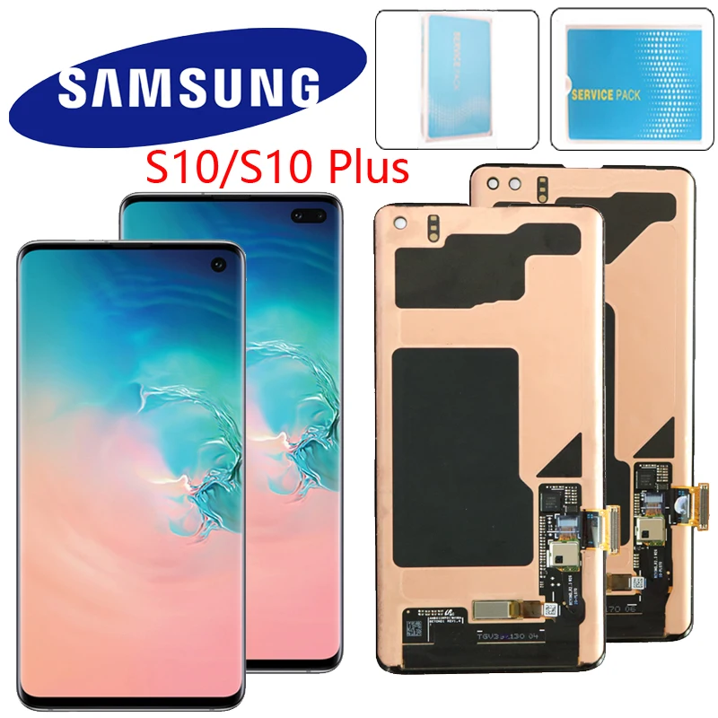 

100% ORIGINAL LCD with Frame for SAMSUNG Galaxy S10 Lcd Display G9730 Display S10+ Plus Lcd G9750 Touch Screen Digitizer