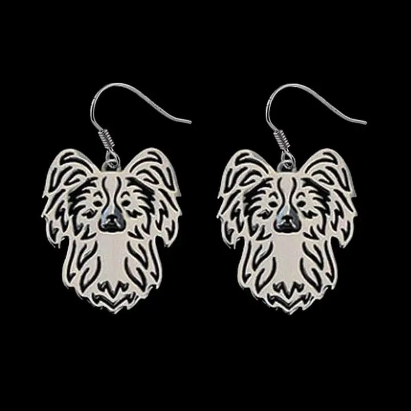 Fashion Alloy Papillon Dog Shaped Earrings Women's Metal Pet Earrings