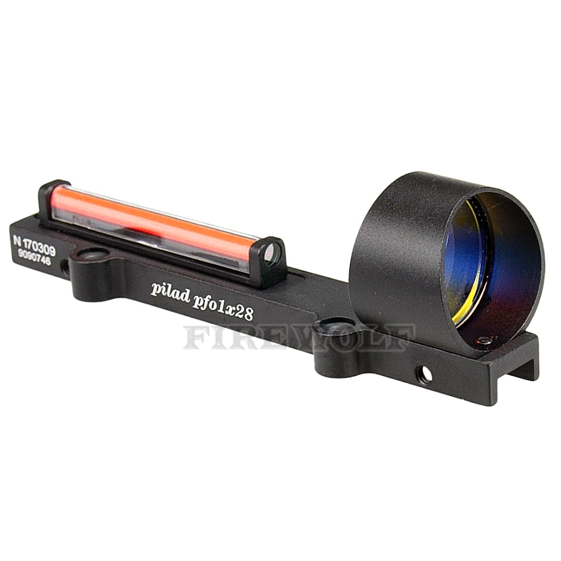 Funciona sem Bateria Vermelho Verde Fibra Dot Sight 1x28 Colimador Vista Ajuste Espingardas Rib Trilho Vent Parafuso Montagem - Red 7 Esporte e Lazer