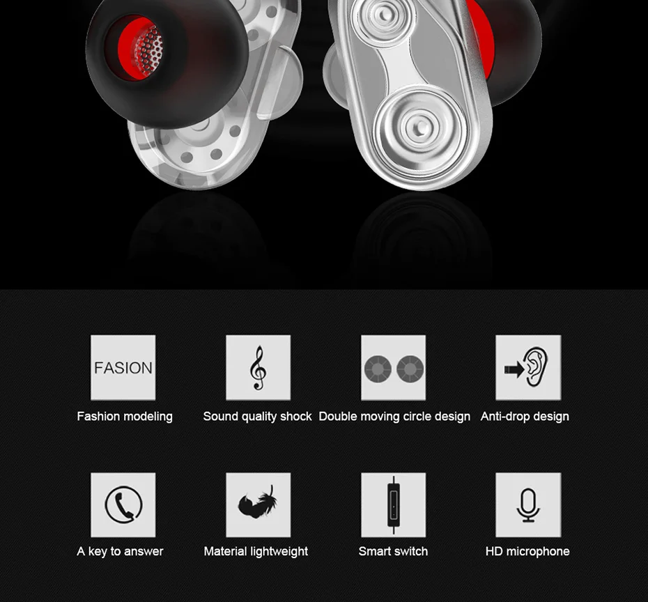 KHP Hifi Devices Earbuds Bass Earphone Headphone For Phone Gaming Headphones Headset Earphones With Microphone Fone De Ouvido (8)
