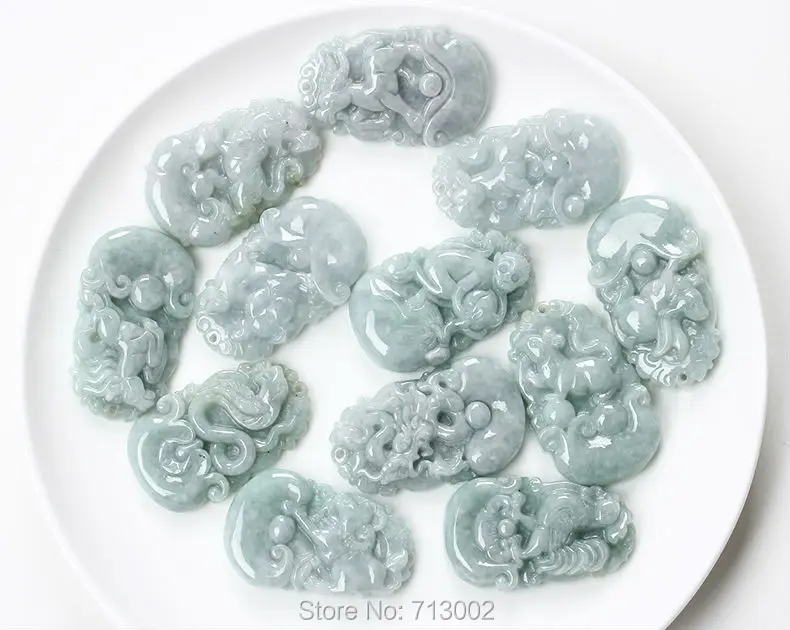 

Natural Carven Jade Jadeite Tiger Pendant Amulet Ornaments Chinese zodiac Tigers