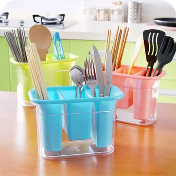 

Home Kitchen Draining Tray Dish Drainer Drying Rack Basket Candy Color Chopsticks Holder Dish Rack Kitchen Cutlery Storage Box