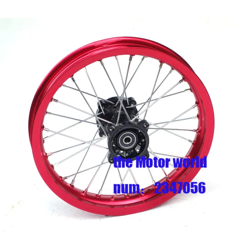 Грязеотталкивающий велосипед яма задние 14 дюймов диски 1" 1,85x14 для маленьких внедорожных мотокроссов CRF задние колеса запасные части грязеотталкивающий велосипед яма колеса - Цвет: red rear