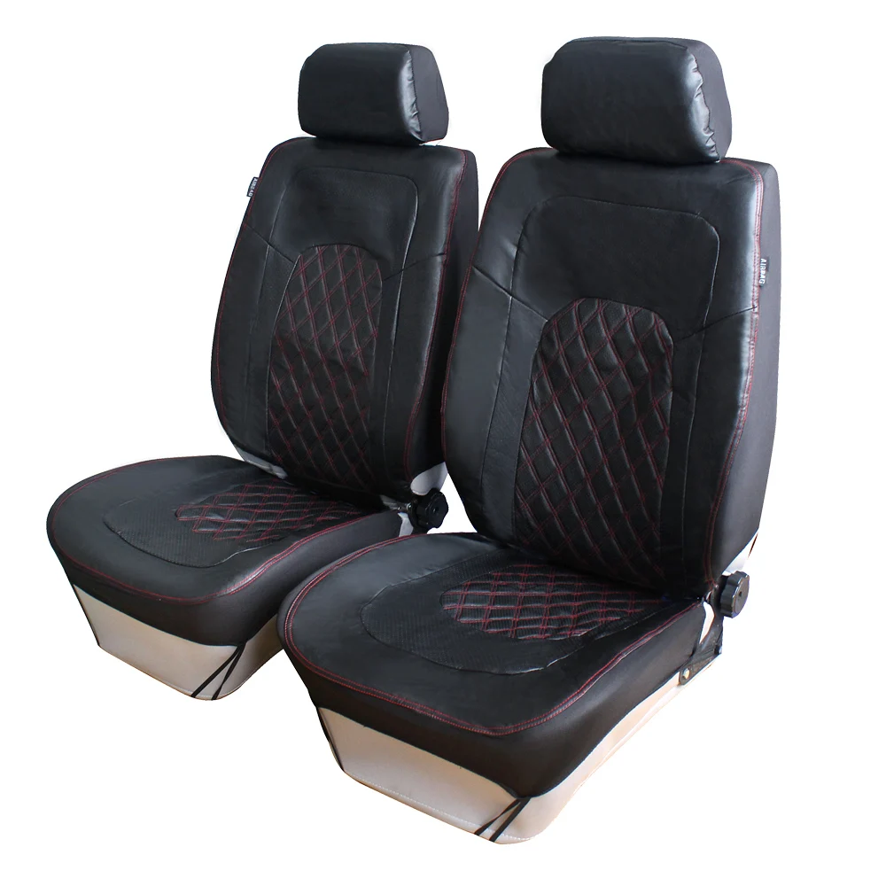 Easy to Install PU Leather Front Car Seat Covers Universal Fit Car