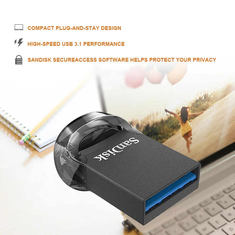  100% Genuine SanDisk CZ430 USB Flash Drive 64GB 32GB 16GB mini USB Pen Drive USB 3.1 Up to 130MB/S 