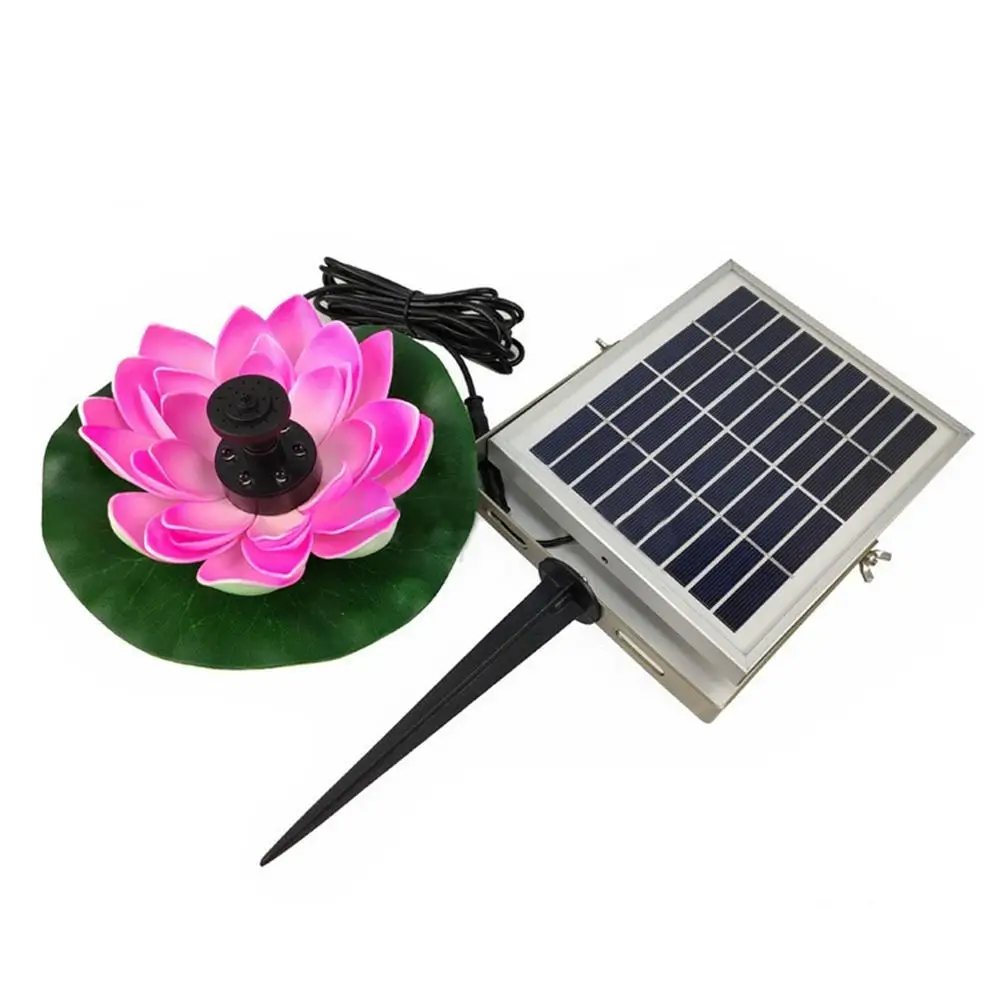 2019 New Style With Led Light Solar-Powered Floating Lotus Fountain For Pond Garden Decoration Drop Shipping - Pink/Orange/Blue
