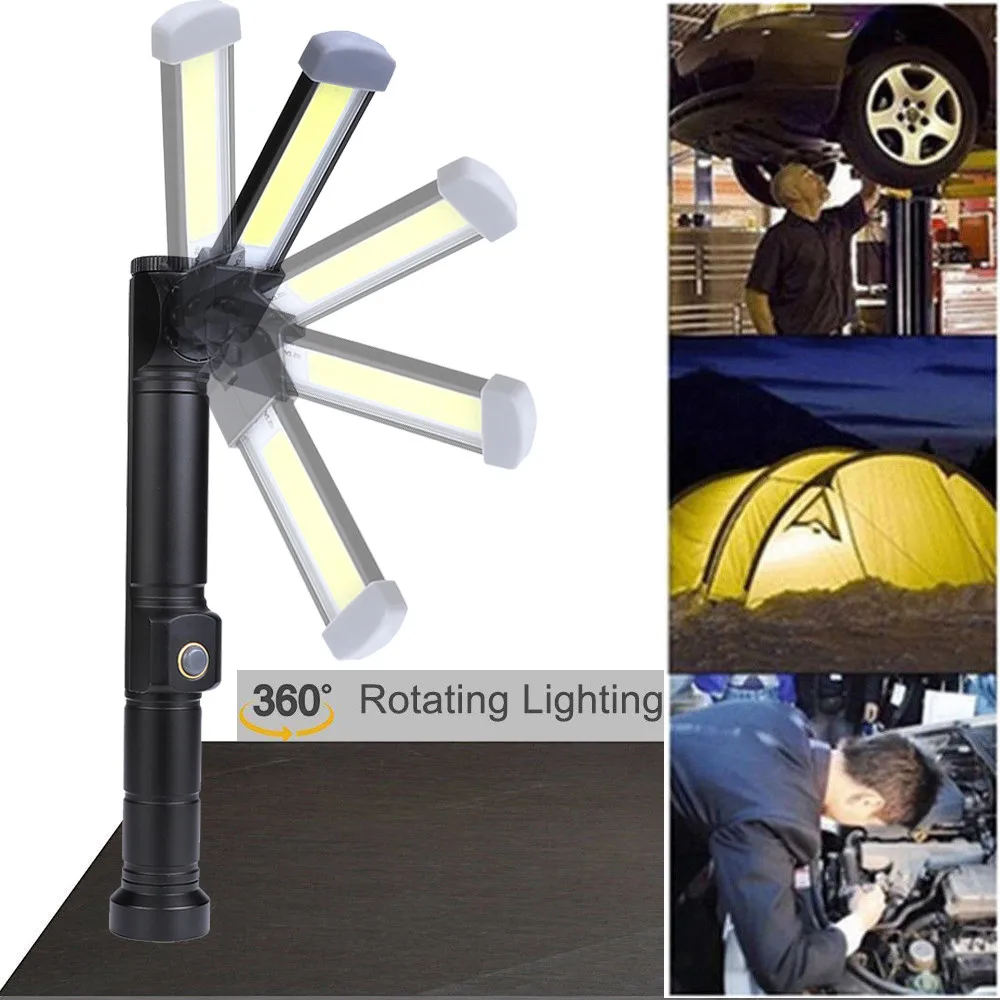 

Lanterna led COB LED Work Light Magnetic Folding Hook Hanging Lamp Flashlight Torch led flashlight work light taschenlampe