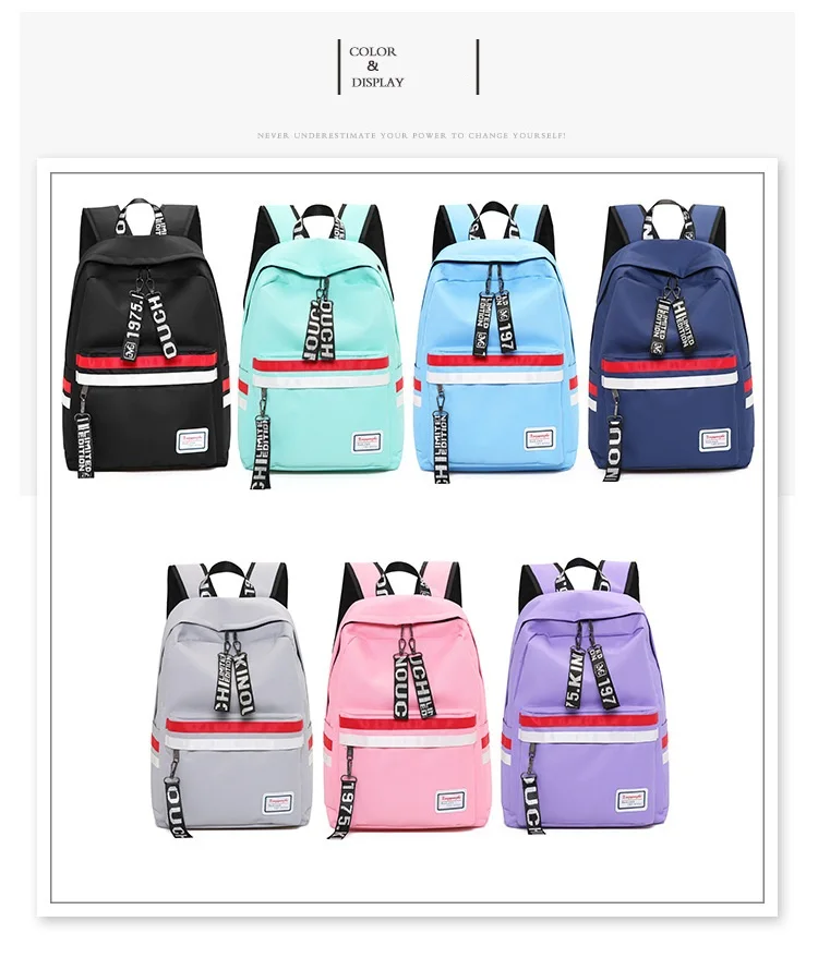 Casual Nylon Backpack Women School Bag For Teens Girls Student Laptop Backpack Travel Bagpack Large Capacity Mochila Mujer