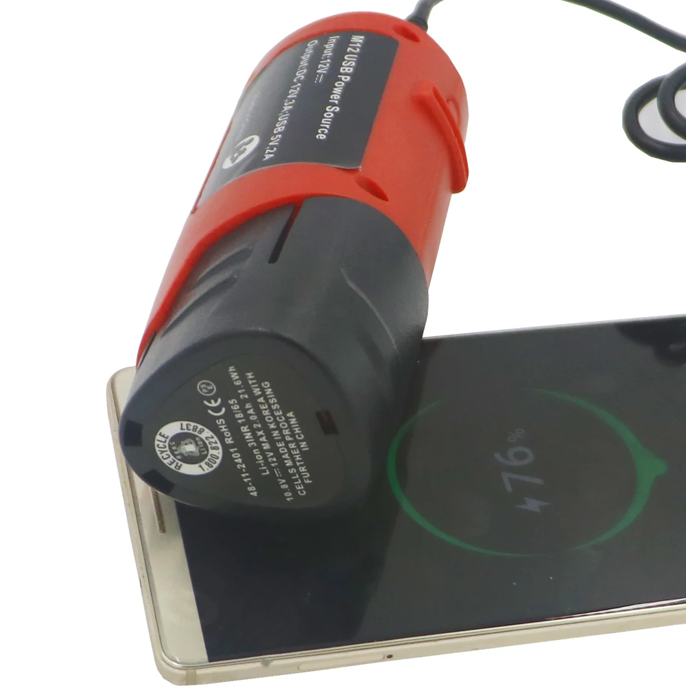 DVISI M12 12V 2000 mAh/1500 mAH литий ионная батарея + usb адаптер конвертер зарядное устройство