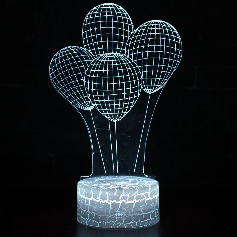 

Balloons 3D Visual LED USB Touch Table Lamp Romantic Home Decorative 7 Color Novelty Decoration Night Light Girlfriend Kids Gift