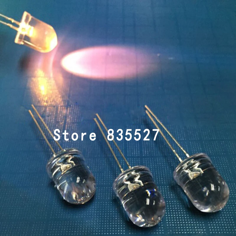 

20 шт./лот F10 Круглый 10 мм теплый белый желтый прозрачный LED супер яркий свет лампы бусины излучающий диод DIP для DIY лампы головы