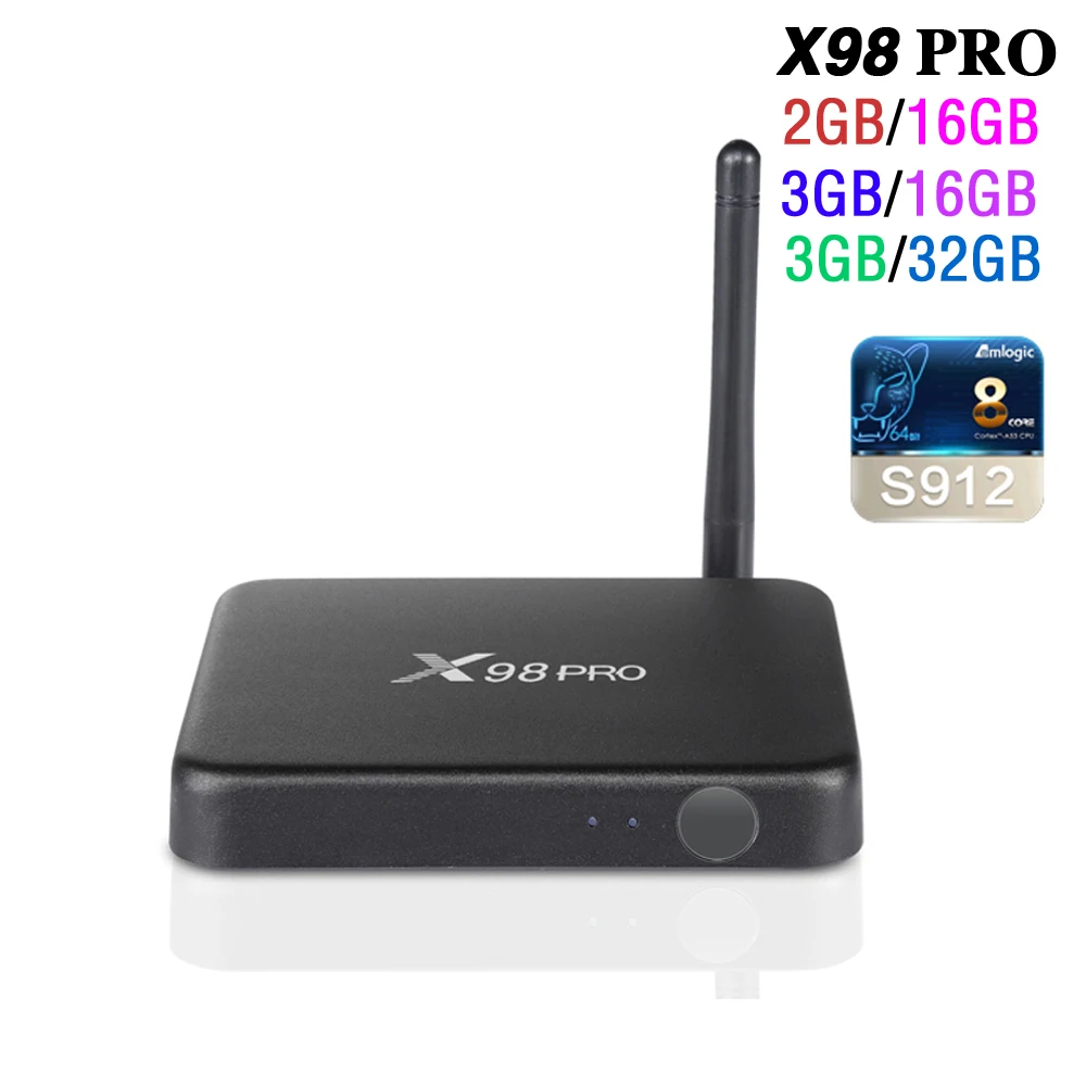 ТВ-приставка X98 PRO с восьмиядерным процессором Amlogic S912 ОЗУ 3 ГБ ПЗУ 32 Android 7 1 Wi-Fi 4K H.265