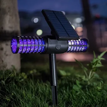 

LED Solar Powered Outdoor Yard Garden Lawn Light Anti Mosquito Insect Pest Bug Zapper Killer Trapping USB Lantern Lamp summer