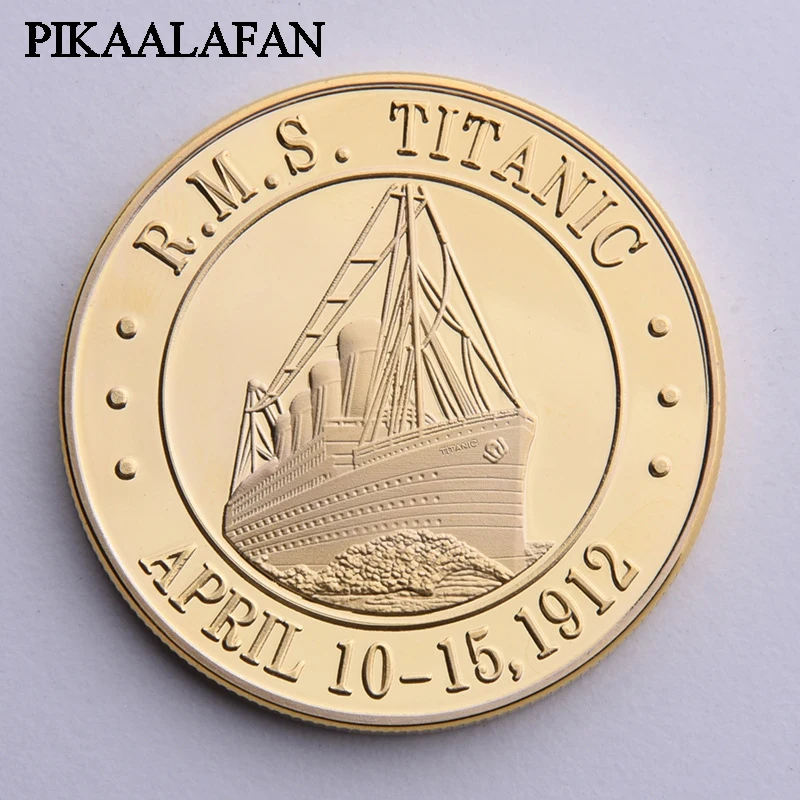 PIKAALAFAN Titanic argent plaqué or Collection de pièces commémoratives cadeau médaillon commémoratif amour artisanat commémoratif