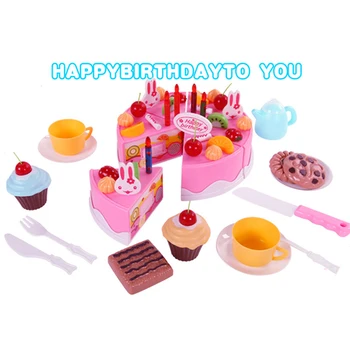 

Kitchen Toys Pretend Play Cutting Birthday Cake Food Eat Toys Early Educational Baby Play Games Gifts Cake Toy 38-75pcs