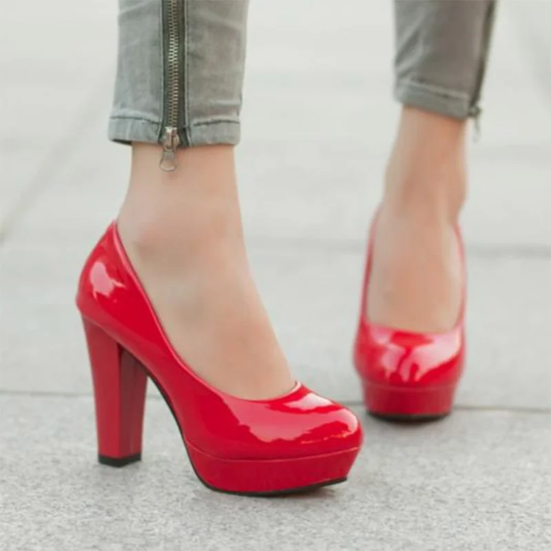 Большие размеры 34-42, 11, 10; женские туфли-лодочки на платформе; белые свадебные туфли на высоком каблуке; zapatos mujer; весенние красные водонепроницаемые Мокасины