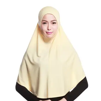 

New Fashion Women Hijab Vintage Long Shawls Ramadan Muslim Women Hijab Solid Color Full Cover Hat Scarf Soft Long Shawls