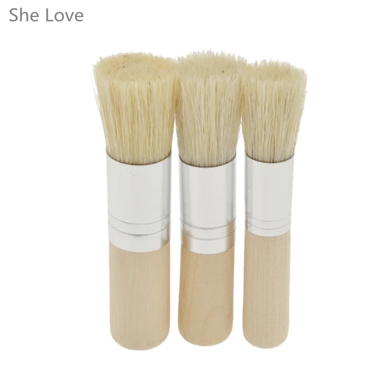 

She Love 3pcs Stencil Brushes For Crisp Stencil Application Dotting Creating Interesting Textures Pattern Paper Card Decoration