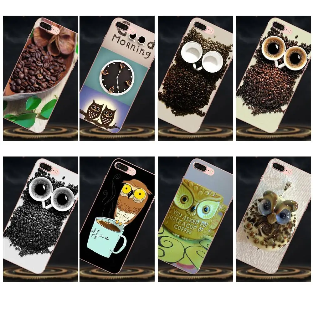 

TPU Protective Case For Galaxy J1 J2 J3 J330 J4 J5 J6 J7 J730 J8 2015 2016 2017 2018 mini Pro Owl And Coffee Beans