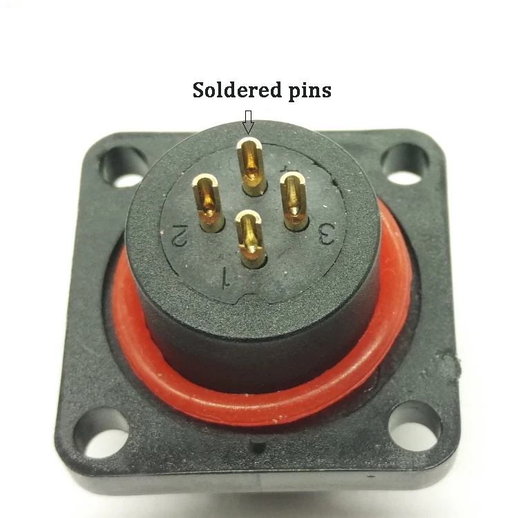 Soldered pins