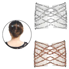 Винтаж 1 шт. DIY платная повязка на голову расческа для волос Гибкая Бабочка заколка для волос Волшебная эластичная расческа для волос Женская эластичная магия