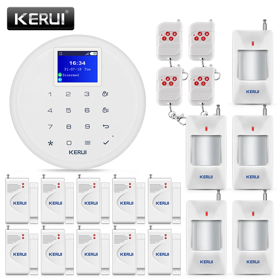 

KERUI G17 433MHz Wireless Burglar GSM Home Security Alarm System Phone Call/SMS/APP Push Warning Low Battery Reminder