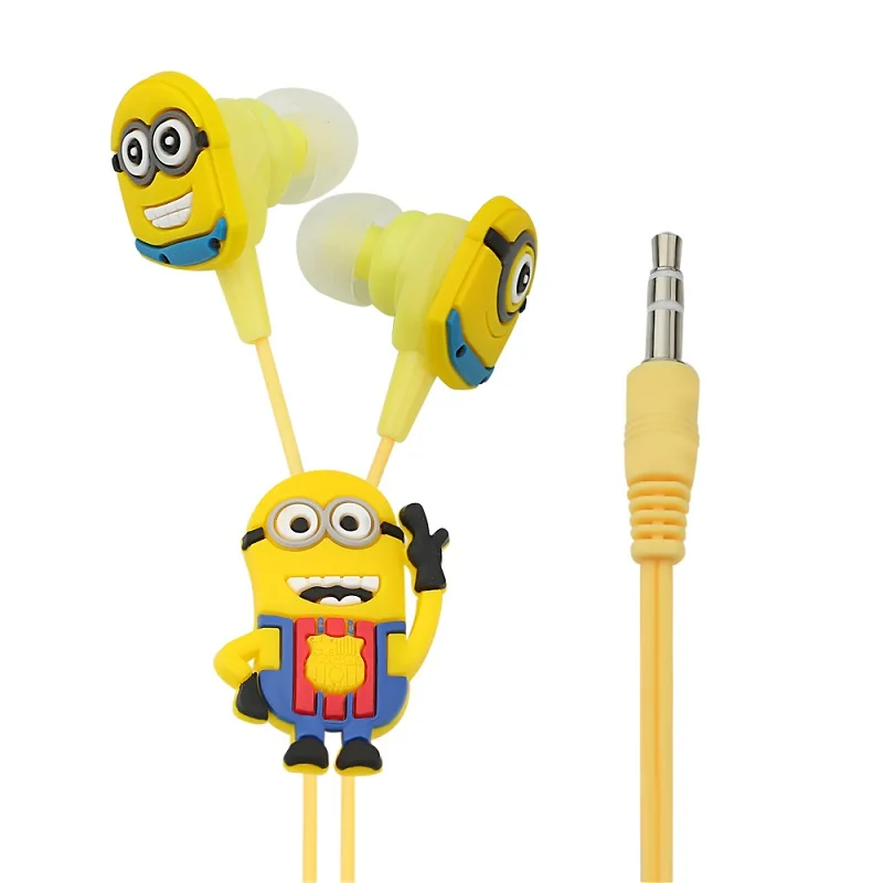 

New Cartoon Earphone Cute Mr Minions Earphone Headset 3.5mm In-ear Wired for iPhone SE 5 5S 6 Plus Samsung Xiaomi Huawei Mp3 MP4