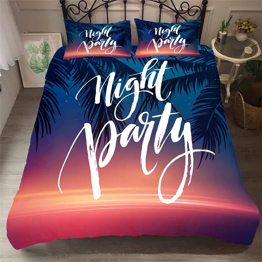 

A Bedding Set 3D Printed Duvet Cover Bed Set Tropical Green Plant Home Textiles for Adults Bedclothes with Pillowcase #RDZW05