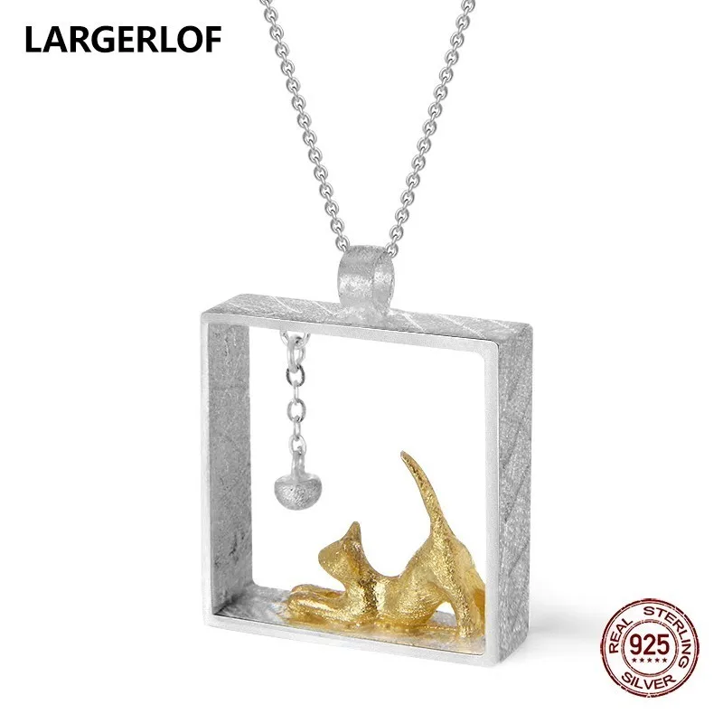 

LARGERLOF 925 Sterling Silver Necklace Women Chain Necklace Fine Jewelry Silver Pendant PD47019