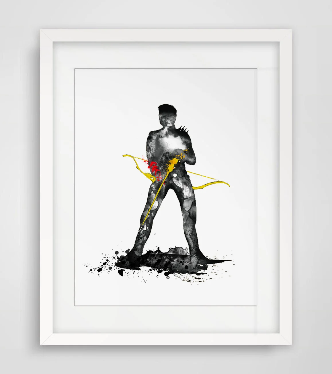 

Hawkeye Poster Original Nursery Fine Art Paper Print Hawkeye Watercolor Inspiration Superheros Wall Hanging Without Frame AP007