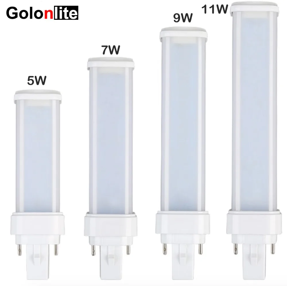 Голон 2 pin g24d Светодиодный PL светильник лампа 11 Вт 9 7 5 Замена 26W 18W 13W 10W CFL E27 E26 g24q 3 Gx23