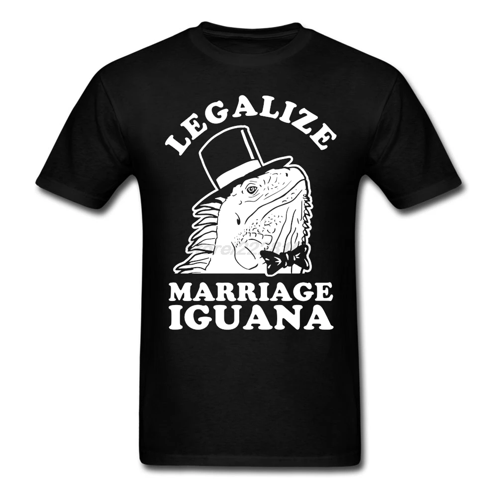 Slim Homme t shirt Company Men's Shirts with Legalize Marriage Iguana