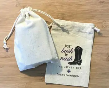 

custom Last Bash in Nash birthday wedding favor bags bridesmaid Bachelorette Hangover recovery Survival Kit party Candy pouches