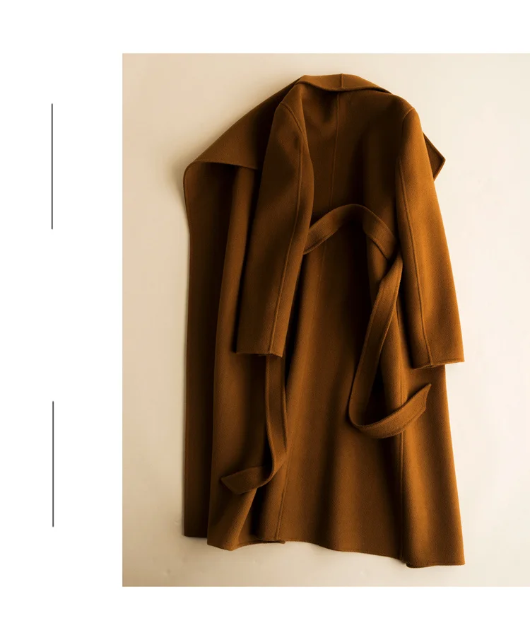 Wool Jacket Women Double Side Sheep Wool Coat Long Jackets For Ladies Elegant Winter Autumn Outwear Coats 2018 Loose Belt CH592 (7)