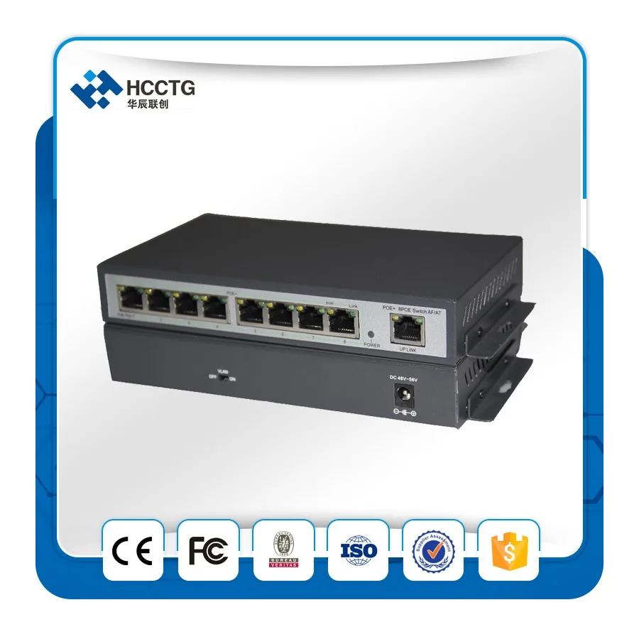 9 Порты 8 коммутатор питания через ethernet HCC-208EP-E совместимый сетевой камеры питание PoE 48 V сетевой коммутатор